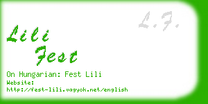 lili fest business card